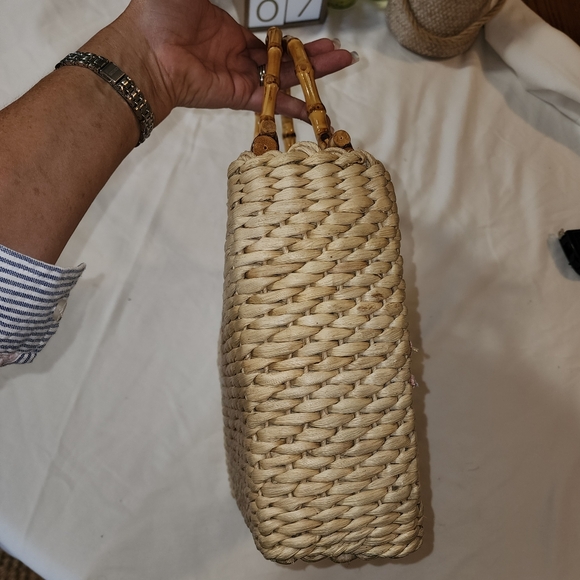 2001 vintage Capelli Straworld Straw Zip Tote Bag Purse Multi-Color Floral - Picture 12 of 12